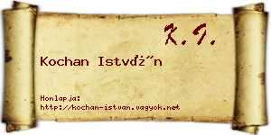 Kochan István névjegykártya